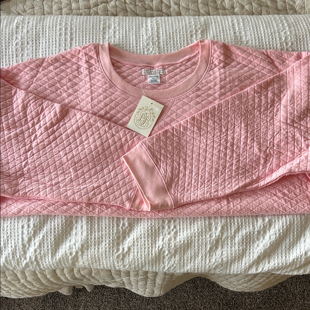 The Beaufort Bonnet Company Adult Pink Quilted Sweatshirt XL NWT